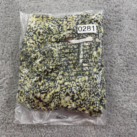 Free People Lela Green Coral Floral Long Sleeve Shirt Size Small - Picture 12 of 12